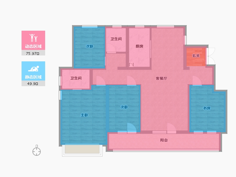 山东省-烟台市-招商雍景湾-112.00-户型库-动静分区