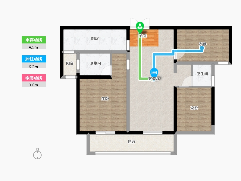 陕西省-渭南市-添康富士城-93.60-户型库-动静线