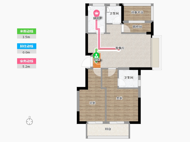 浙江省-宁波市-荣安铂云府-72.29-户型库-动静线