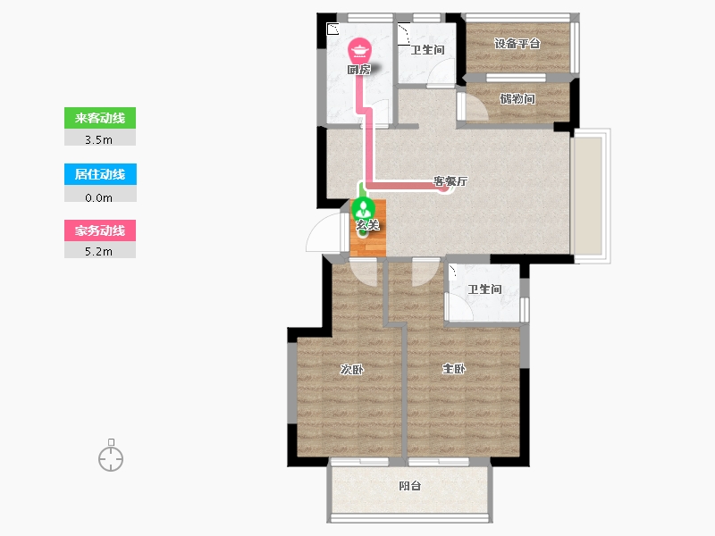 浙江省-宁波市-荣安铂云府-72.00-户型库-动静线