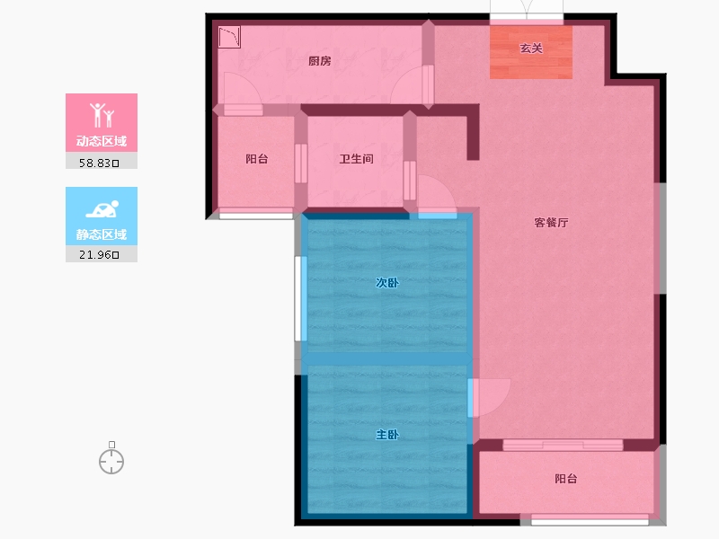 陕西省-渭南市-添康富士城-71.20-户型库-动静分区