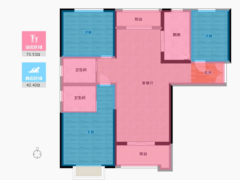 陕西省-渭南市-添康富士城-103.20-户型库-动静分区