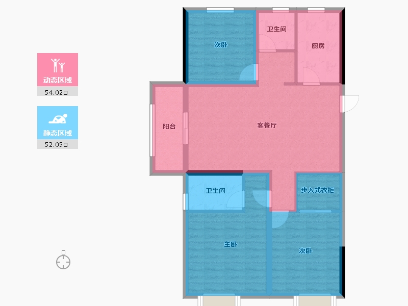 河南省-郑州市-山顶裕祥园-95.19-户型库-动静分区