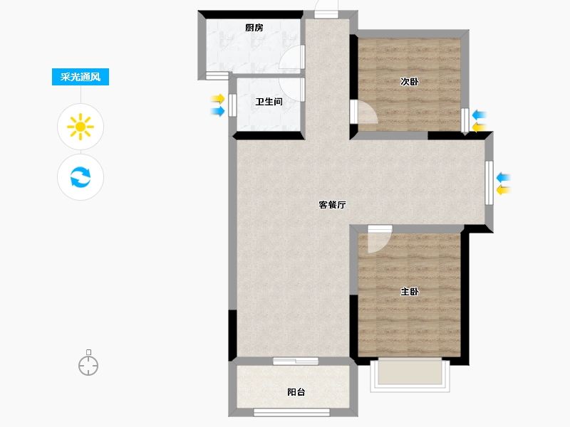 河南省-郑州市-山顶裕祥园-75.20-户型库-采光通风