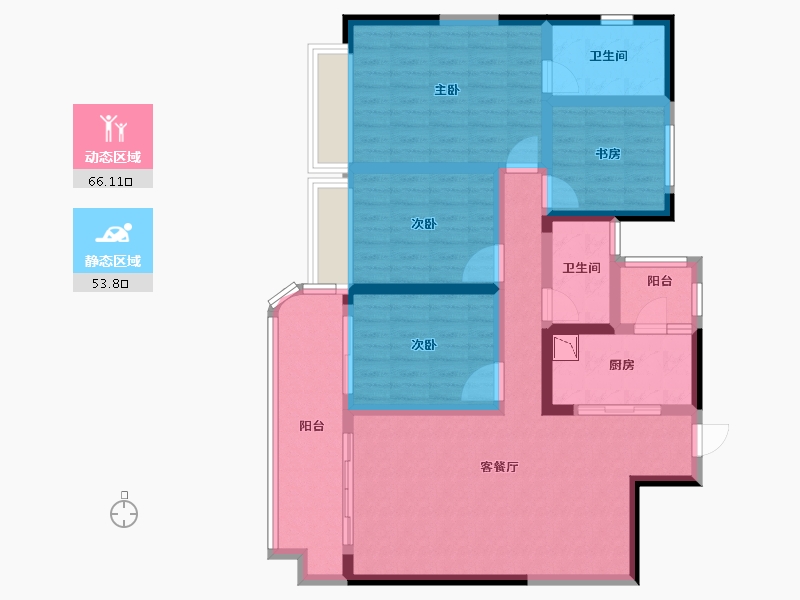 四川省-成都市-蓝光长岛国际社区-105.62-户型库-动静分区