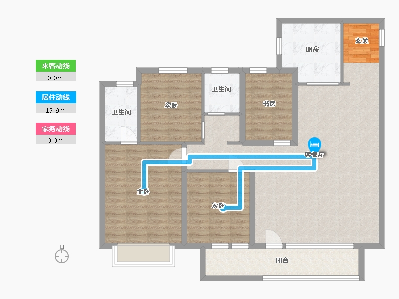 山东省-烟台市-招商雍景湾-112.00-户型库-动静线