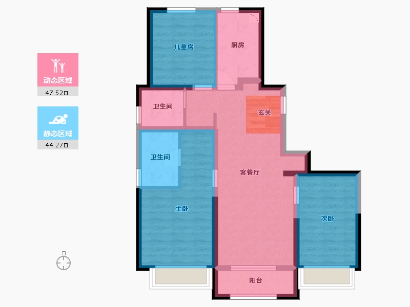 江苏省-南通市-福星惠誉・京澜誉府-81.08-户型库-动静分区