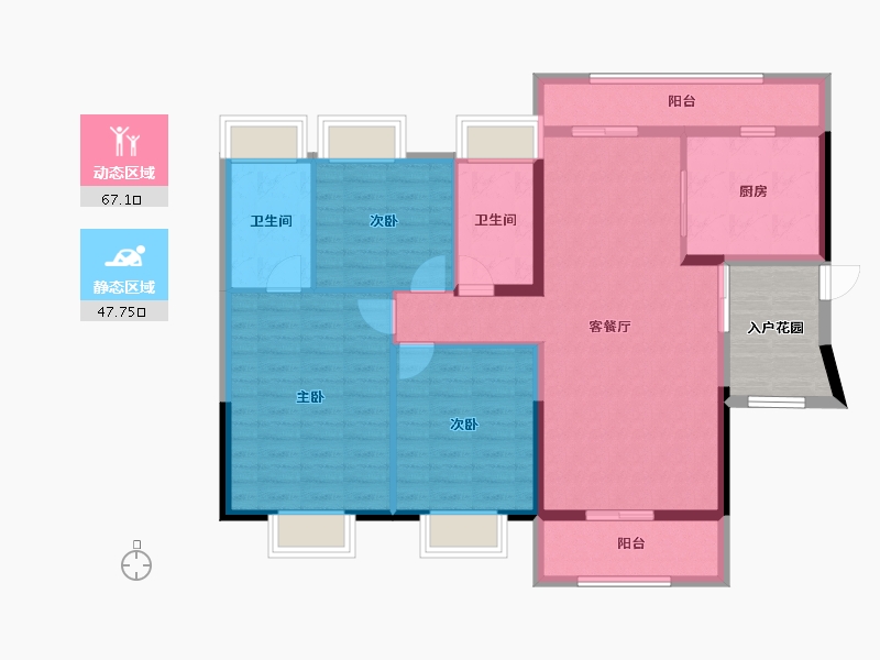 广东省-中山市-保利国际广场-109.97-户型库-动静分区