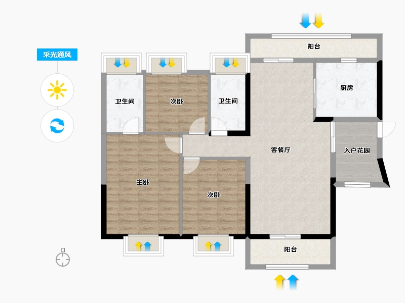 广东省-中山市-保利国际广场-109.97-户型库-采光通风