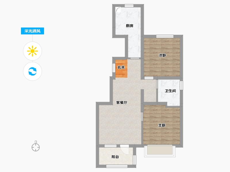 北京-北京市-中机・京山樾-60.00-户型库-采光通风