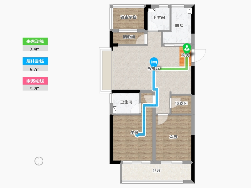 浙江省-宁波市-荣安铂云府-74.52-户型库-动静线