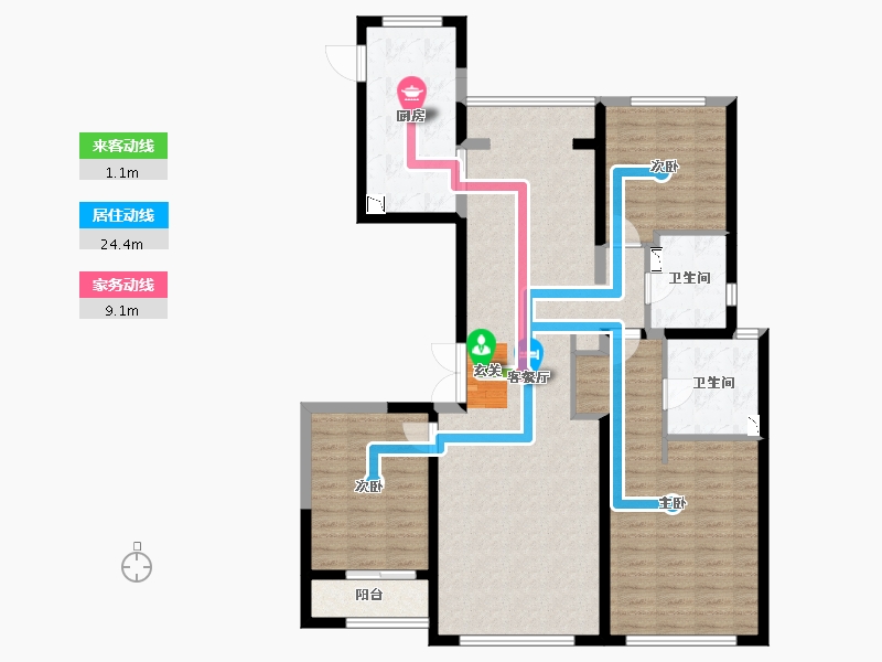 河北省-廊坊市-俪景嘉园-118.41-户型库-动静线