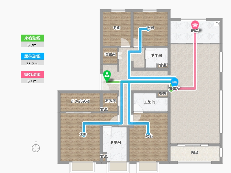 山西省-太原市-临汾富力湾・盈通国际-142.24-户型库-动静线