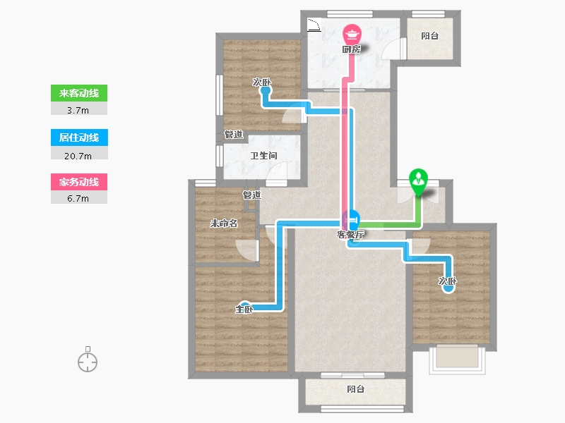 山西省-太原市-临汾富力湾・盈通国际-99.57-户型库-动静线