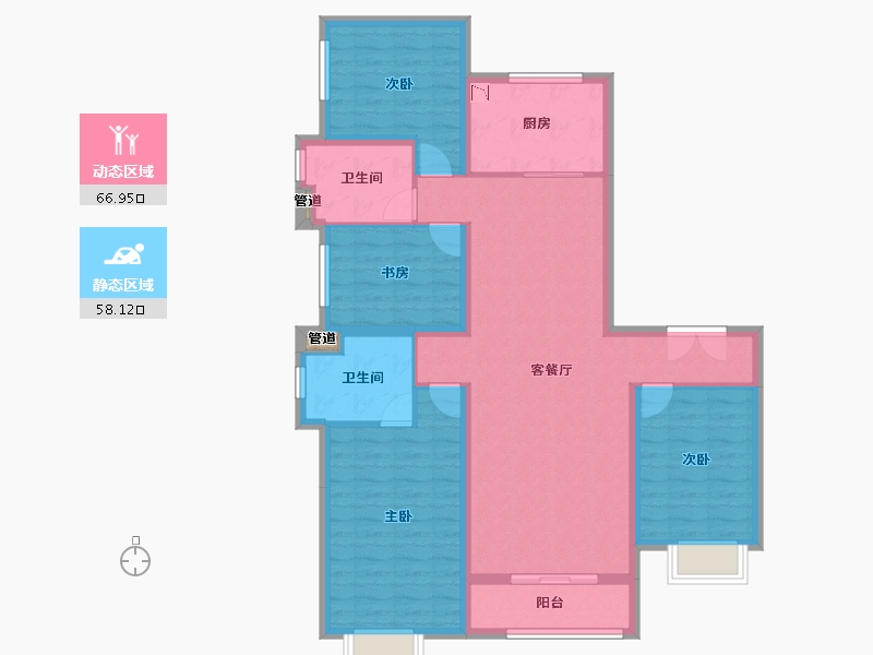 山西省-太原市-临汾富力湾・盈通国际-112.55-户型库-动静分区