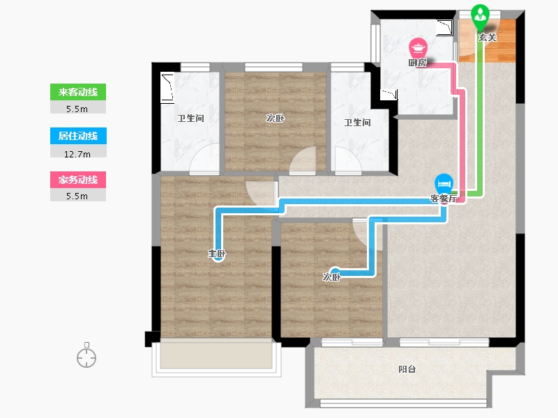 江苏省-南京市-山和宸园-83.20-户型库-动静线