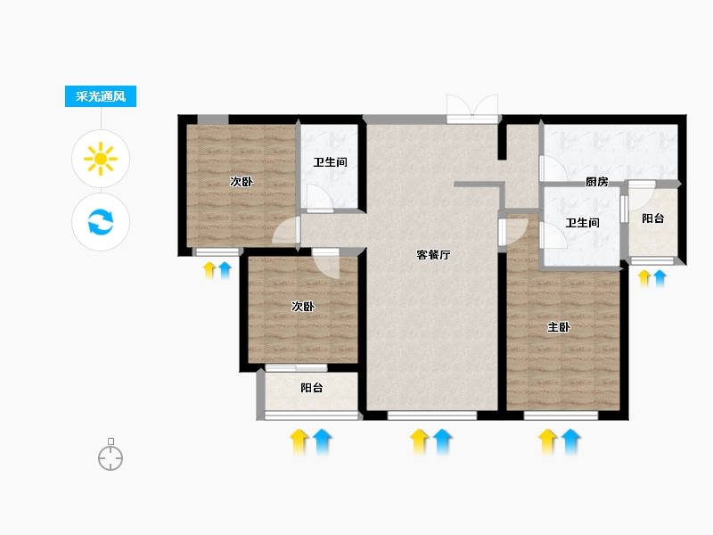 山西省-太原市-广电新景-99.14-户型库-采光通风