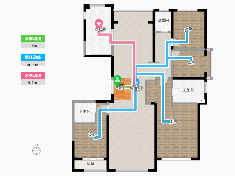 河北省-廊坊市-俪景嘉园-179.48-户型库-动静线