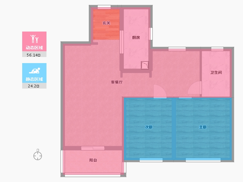 江苏省-无锡市-融创运河映-71.20-户型库-动静分区