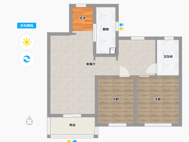 江苏省-无锡市-融创运河映-71.20-户型库-采光通风