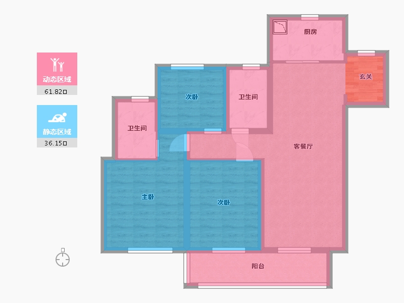 江苏省-无锡市-融创运河映-86.40-户型库-动静分区