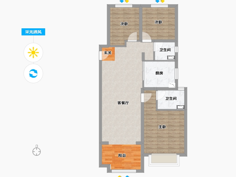 陕西省-西安市-奥园誉�o-79.63-户型库-采光通风