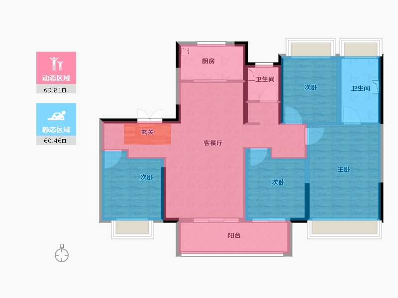 江苏省-南京市-山和宸园-111.21-户型库-动静分区