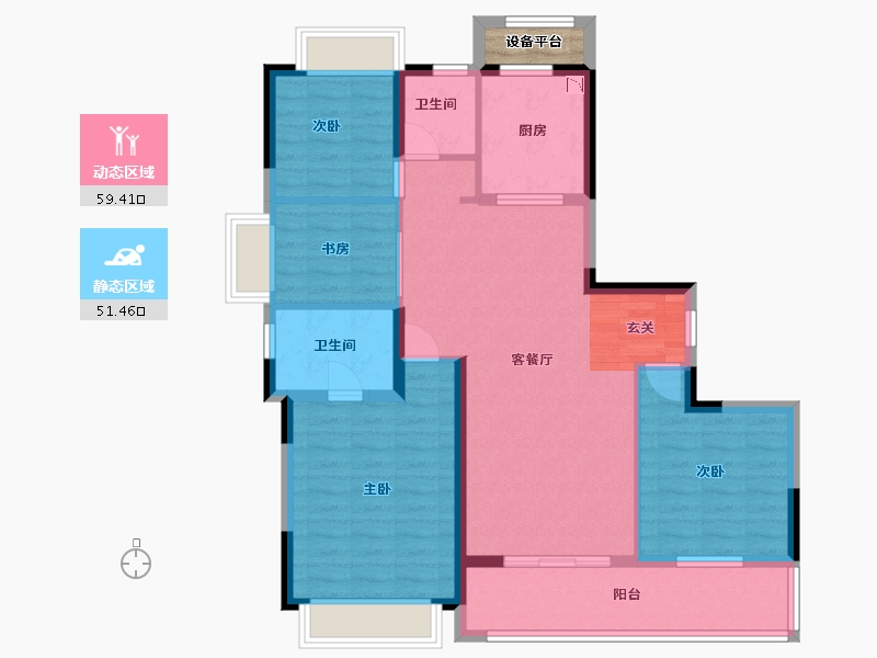 江苏省-无锡市-和玺-101.60-户型库-动静分区