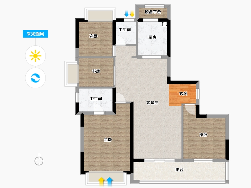 江苏省-无锡市-和玺-101.60-户型库-采光通风