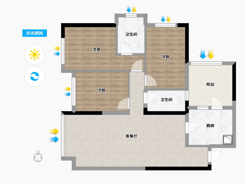 四川省-成都市-滨江和城-94.50-户型库-采光通风