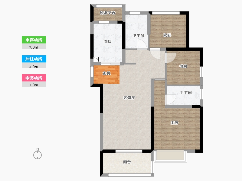 江苏省-苏州市-南山观枫四季花园-95.20-户型库-动静线