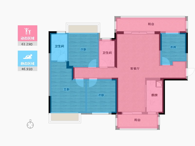 广西壮族自治区-南宁市-五象湖金玖世家-97.46-户型库-动静分区