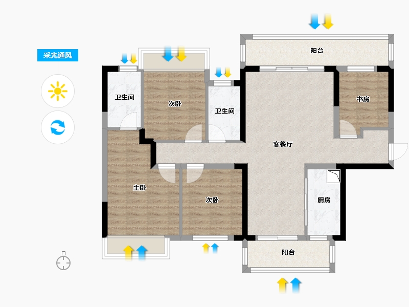 广西壮族自治区-南宁市-五象湖金玖世家-97.46-户型库-采光通风