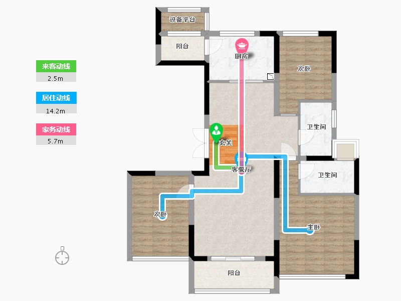 江苏省-苏州市-南山观枫四季花园-102.40-户型库-动静线