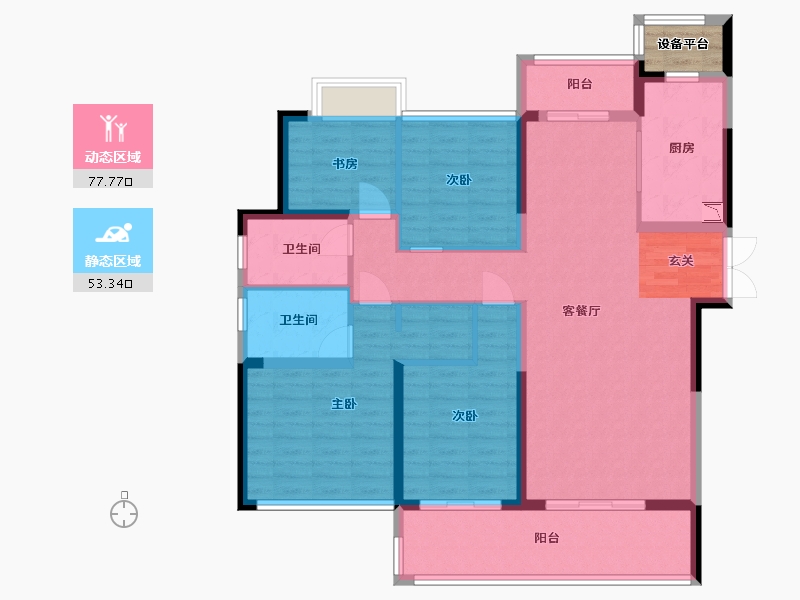 江苏省-苏州市-南山观枫四季花园-120.00-户型库-动静分区