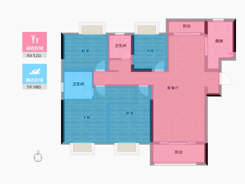 江西省-南昌市-湖畔学苑-111.34-户型库-动静分区