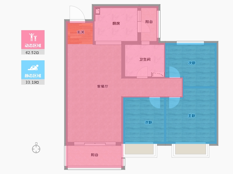 山东省-潍坊市-恒大滨河左岸-86.00-户型库-动静分区