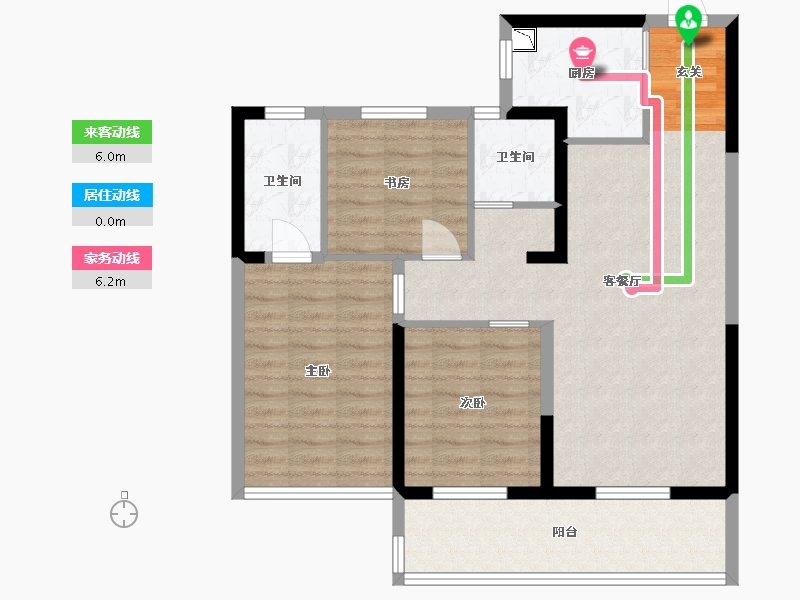 河南省-郑州市-常绿东风宸苑-86.39-户型库-动静线