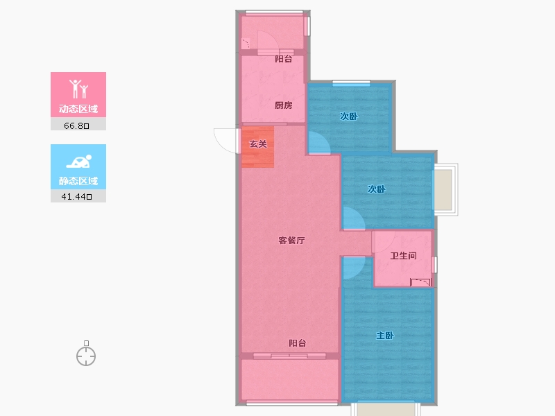 山东省-潍坊市-恒大滨河左岸-98.56-户型库-动静分区