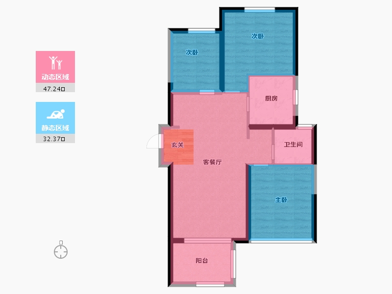 河南省-郑州市-中海万锦熙岸-71.20-户型库-动静分区