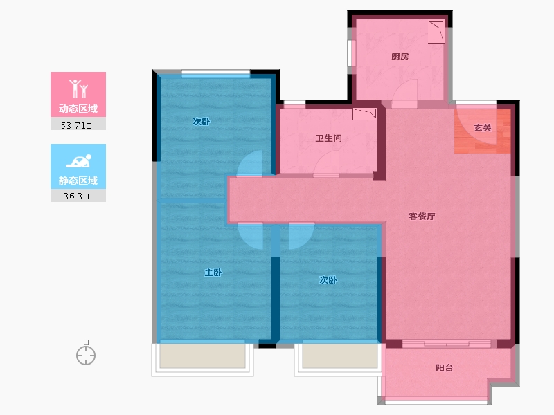 山东省-潍坊市-金科集美天宸-80.00-户型库-动静分区