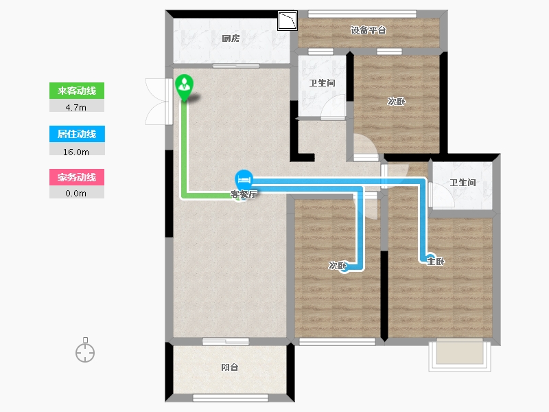 江苏省-宿迁市-富园新城桂苑-96.38-户型库-动静线