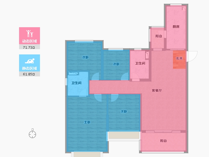 山东省-潍坊市-恒大滨河左岸-120.00-户型库-动静分区