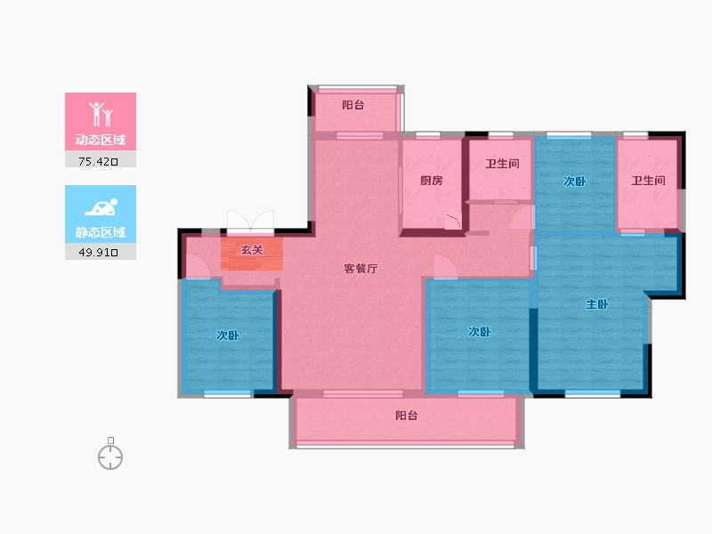 河南省-郑州市-永威双鹤湖畔-112.00-户型库-动静分区