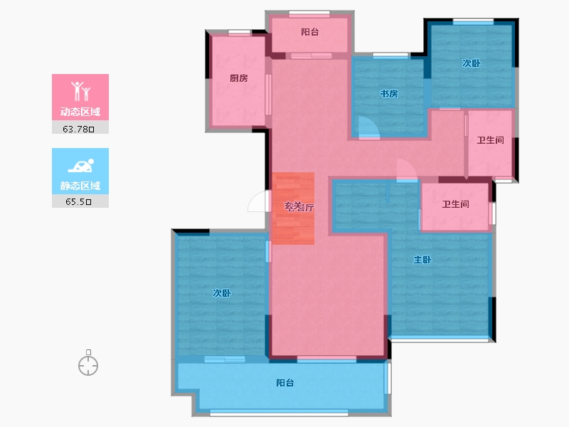 河南省-郑州市-中海万锦熙岸-114.40-户型库-动静分区