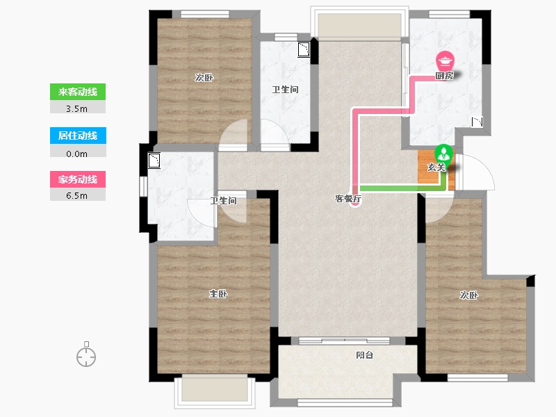 山东省-潍坊市-中房花漫里-108.00-户型库-动静线