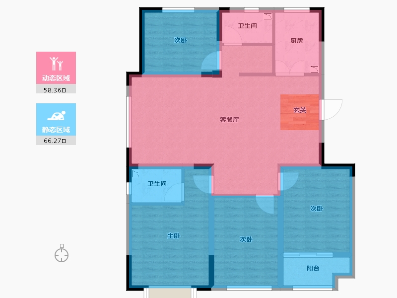 山东省-潍坊市-中房花漫里-112.24-户型库-动静分区