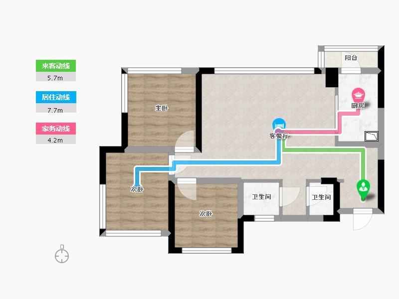 四川省-成都市-中化滨江锦府-62.70-户型库-动静线