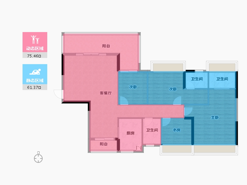 广东省-梅州市-建达欣悦国际-124.09-户型库-动静分区