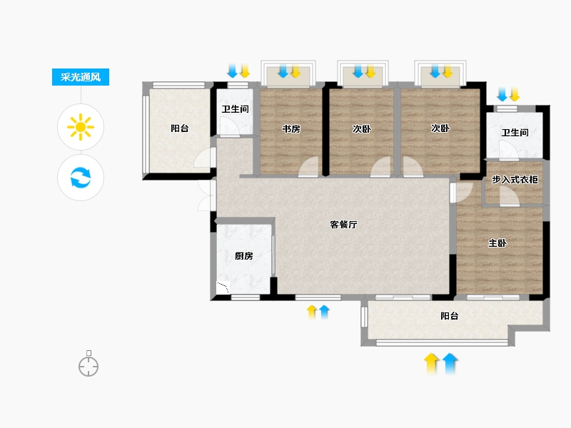 广西壮族自治区-南宁市-交投地产阳光100阿尔勒-111.24-户型库-采光通风